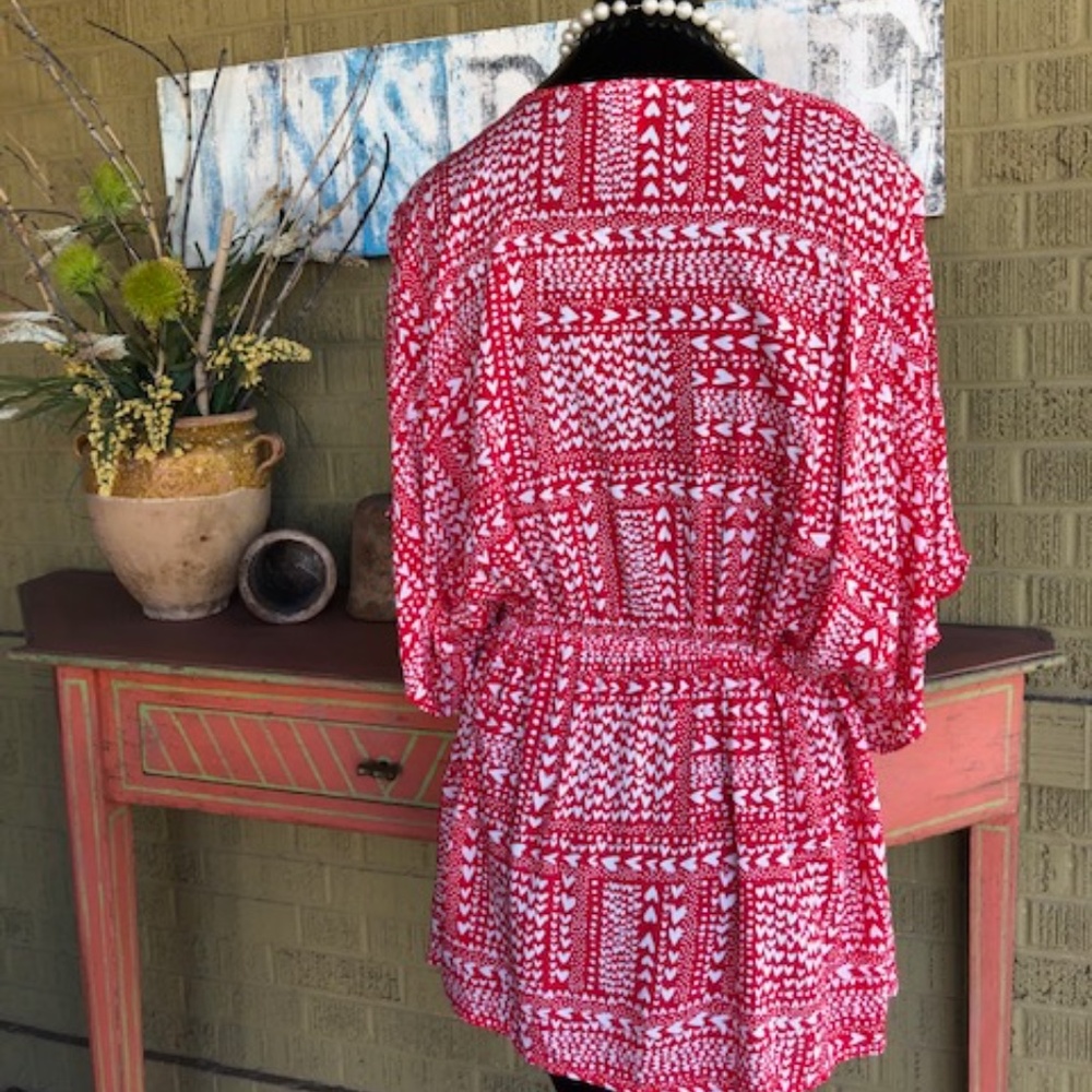 Victoria's Secret “Hearts for My Sweet Heart” Red & White Short Kimono Robe O/S - Picture 4 of 16